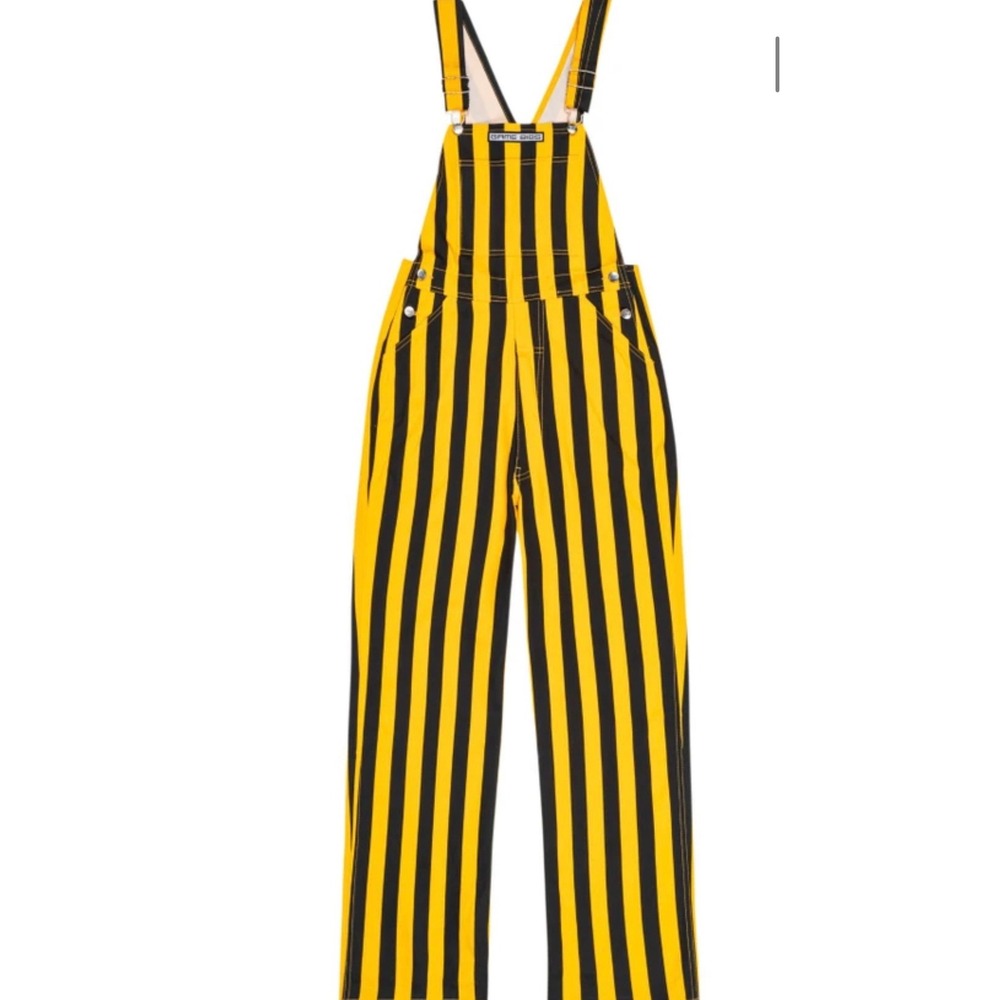 Adult Game Bibs Sporting Events Tailgating Black Gold Striped Cotton Sz 8 (S)